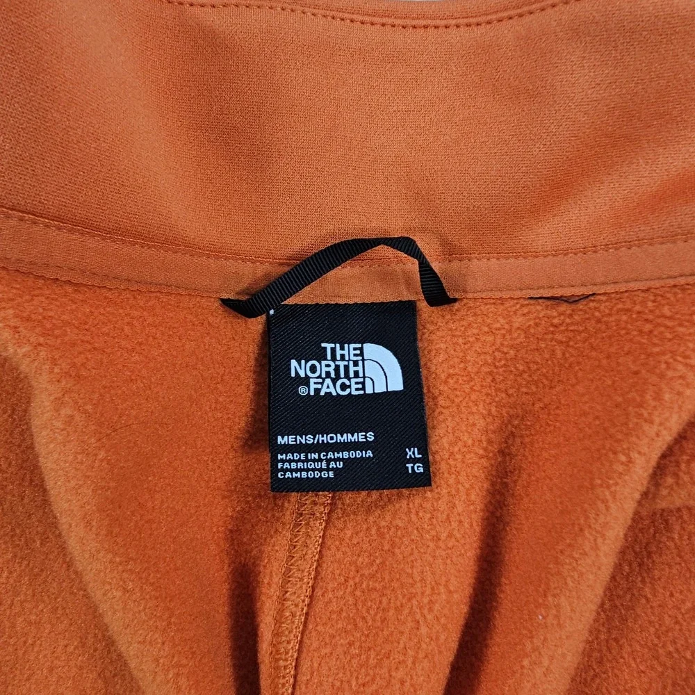 The North Face Crest Full Zip Jacket Mens XL Orange Black Fleece Hiking Active